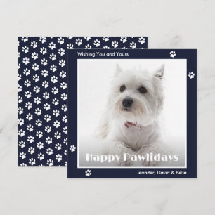 Cartes Pour Fêtes Annuelles Photo d'empreintes de patte de chien Westie en ble