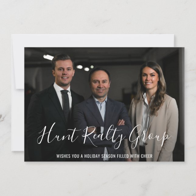 Cartes Pour Fêtes Annuelles Photo d'entreprise moderne Noël d'entreprise (Devant)