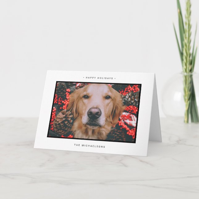 Cartes Pour Fêtes Annuelles PHOTO DES VACANCES DE NOËL | Christmas Holly (Devant)