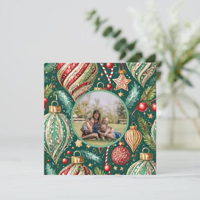 Cartes Pour Fêtes Annuelles Photo d'ornements festifs (Debout devant)