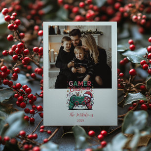 Cartes Pour Fêtes Annuelles Photo drôle de joueur Noël