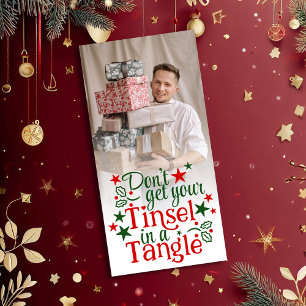 Cartes Pour Fêtes Annuelles Photo drôle de Noël avec guirlandes rouges et vert