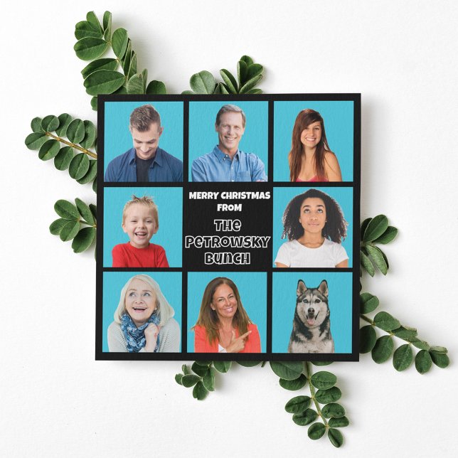 Cartes Pour Fêtes Annuelles Photo drôle de télévision rétro ringard de groupe  (Créateur téléchargé)