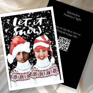 Cartes Pour Fêtes Annuelles Photo drôle interactif Noël Laissez neige tomber