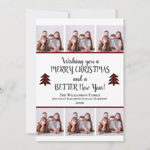 Cartes Pour Fêtes Annuelles Photo Drôle Masques Visage Noël Meilleur Nouvel An