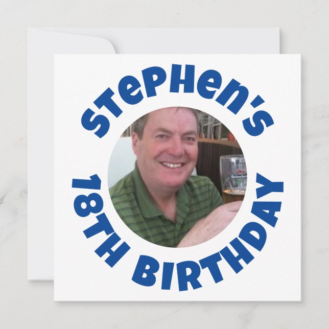 Cartes Pour Fêtes Annuelles Photo du 18ème anniversaire de l'homme (Devant)