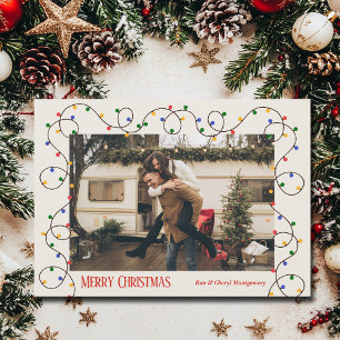 Cartes Pour Fêtes Annuelles Photo du brin de lumière de Noël