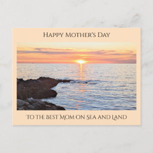 Cartes Pour Fêtes Annuelles Photo du coucher du soleil et d'Ocean Happy Mother