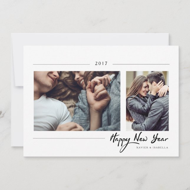 Cartes Pour Fêtes Annuelles Photo du Nouvel An Hipster (Devant)