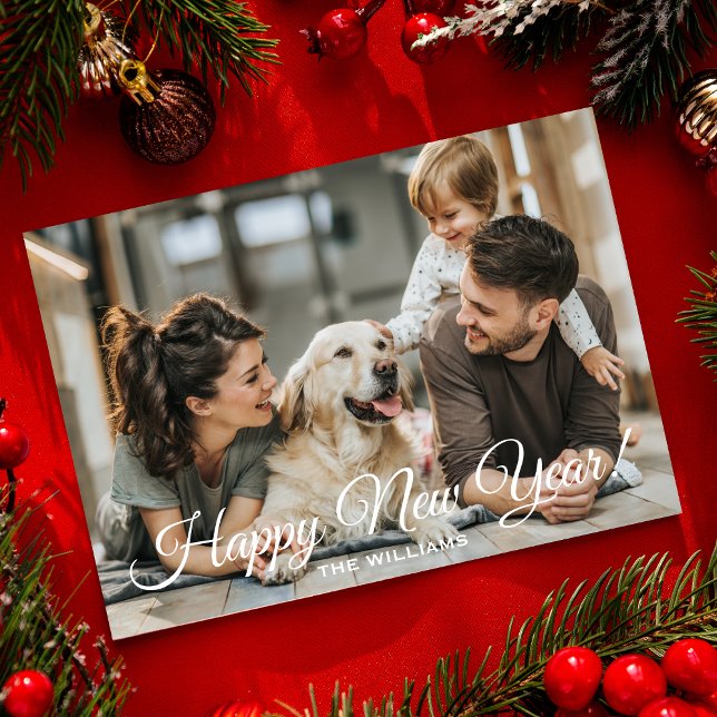 Cartes Pour Fêtes Annuelles Photo du Nouvel An minimal moderne (Créateur téléchargé)