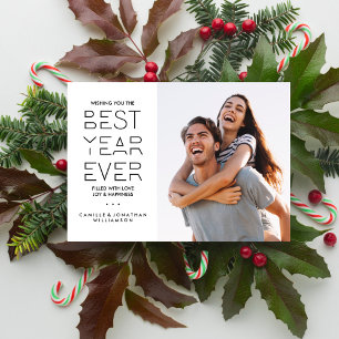 Cartes Pour Fêtes Annuelles Photo du Nouvel An moderne Meilleure année jamais