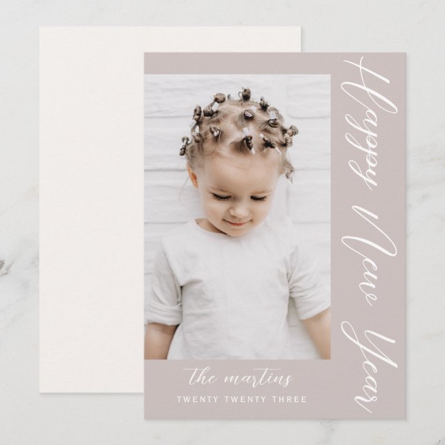 Cartes Pour Fêtes Annuelles Photo du Nouvel An Neutre (Devant / Derrière)