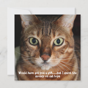 Cartes Pour Fêtes Annuelles Photo du visage d'un chat Bengal "Vous aurait obte