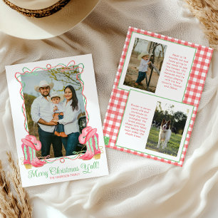Cartes Pour Fêtes Annuelles Photo d'une botte de cowboy de Noël à l'aquarelle