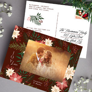 Cartes Pour Fêtes Annuelles Photo d'une poinsettia de Noël élégante et splendi