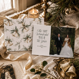 Cartes Pour Fêtes Annuelles Photo élégant de cloches de Noël pour jeunes marié