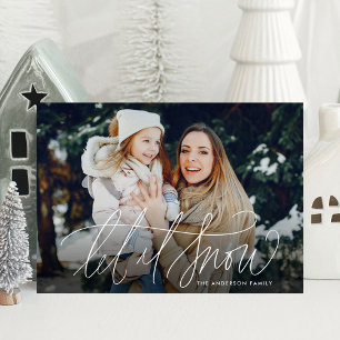 Cartes Pour Fêtes Annuelles Photo élégant de neige qui tombe