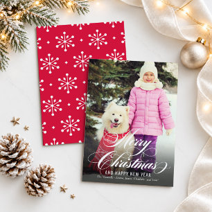 Cartes Pour Fêtes Annuelles Photo élégant de Noël et du Nouvel An avec écritur