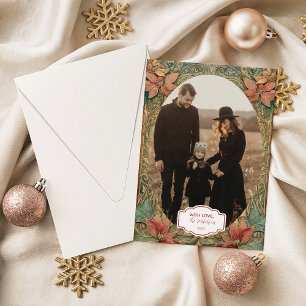 Cartes Pour Fêtes Annuelles Photo Élégant Fête Rouge Or