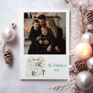 Cartes Pour Fêtes Annuelles Photo Élégant Noël Joyeux et Lumineux