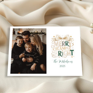 Cartes Pour Fêtes Annuelles Photo Élégant Noël Joyeux et Lumineux