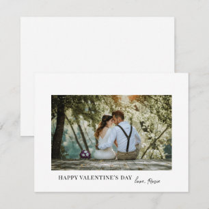 Cartes Pour Fêtes Annuelles Photo élégant simple de la Saint-Valentin blanc