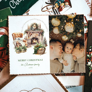 Cartes Pour Fêtes Annuelles Photo élégante Noël cosy