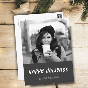 Cartes Pour Fêtes Annuelles Photo en noir et blanc Minimaliste
