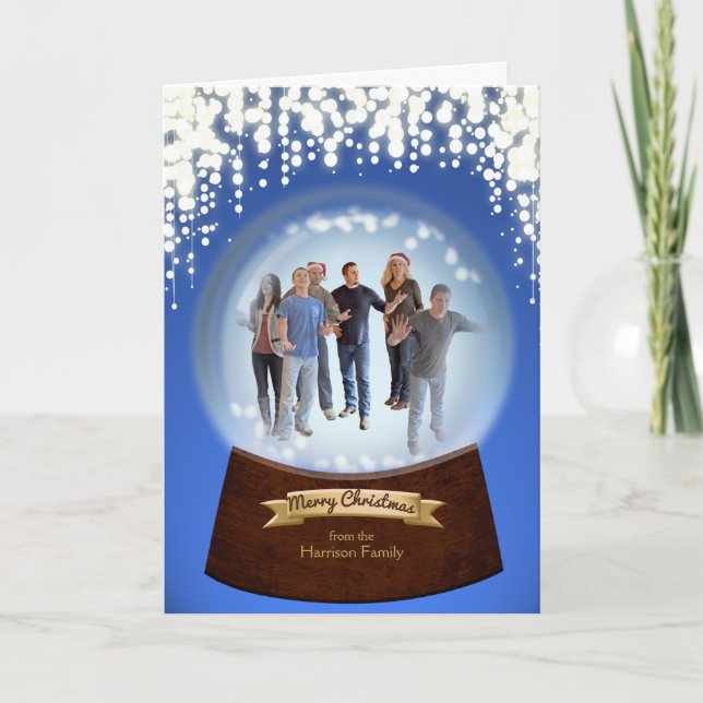 Cartes Pour Fêtes Annuelles Photo en verre de vacances de neige d'hiver (Devant)