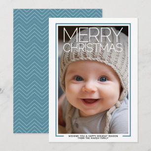Cartes Pour Fêtes Annuelles Photo - énorme Joyeux Noël - Bordure blanche moder