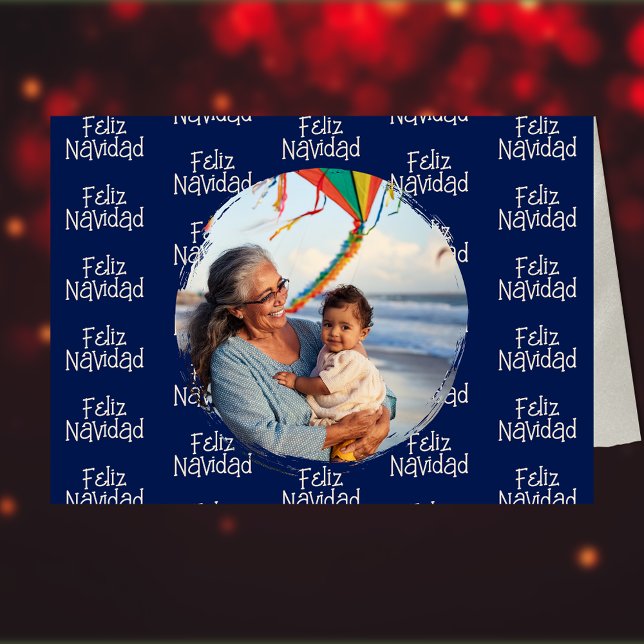 Cartes Pour Fêtes Annuelles Photo espagnole de la Marine Feliz Navidad (Créateur téléchargé)