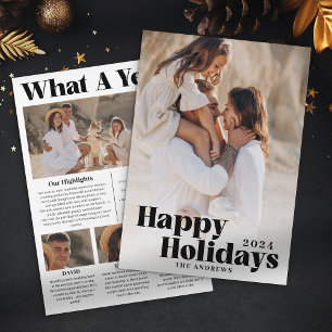 Cartes Pour Fêtes Annuelles Photo Familiale Minimaliste Quel An Noël