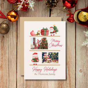 Cartes Pour Fêtes Annuelles Photo Famille Cute Père Noël Joyeux Noël