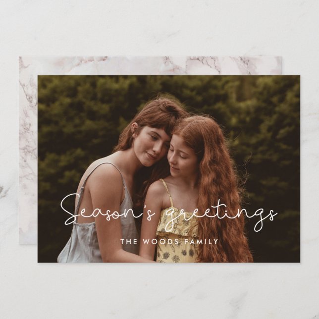 Cartes Pour Fêtes Annuelles Photo Famille des Bonnes Fêtes mignonnes (Devant / Derrière)