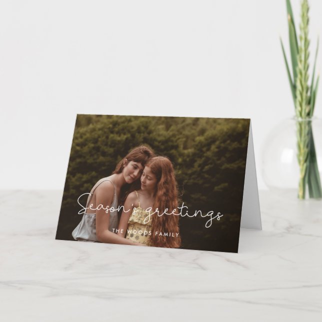 Cartes Pour Fêtes Annuelles Photo Famille des Bonnes Fêtes mignonnes (Devant)