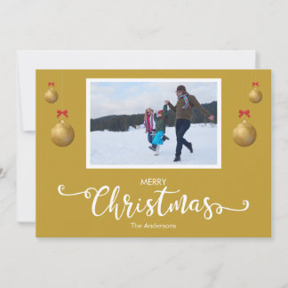 Cartes Pour Fêtes Annuelles Photo famille Golden Christmas Card