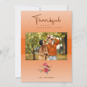 Cartes Pour Fêtes Annuelles Photo Famille Orange Transparence Thanksgiving