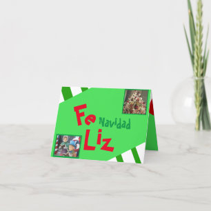 Cartes Pour Fêtes Annuelles Photo Feliz Navidad Espagnol Lettres de Noël