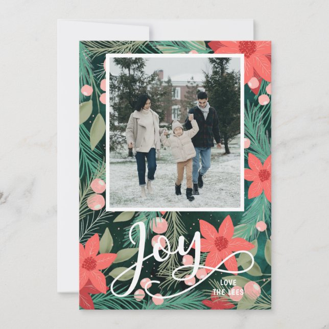 Cartes Pour Fêtes Annuelles Photo Festive Be Joyeux Joy Flat Holiday Card (Devant)