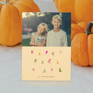 CARTES POUR FÊTES ANNUELLES PHOTO FESTIVE FONT FALL