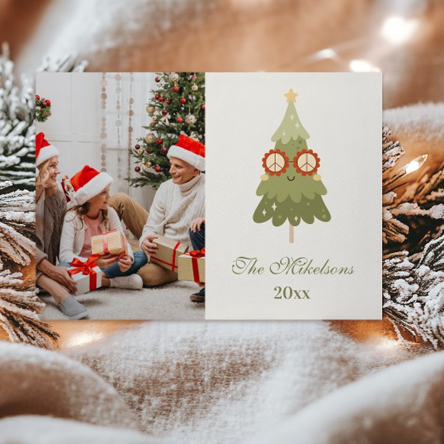 Cartes Pour Fêtes Annuelles Photo FGroovy Retro Bow Christmas (Créateur téléchargé)