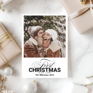 Cartes Pour Fêtes Annuelles Photo First Christmas en tant que Mr & Mrs.