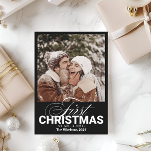 Cartes Pour Fêtes Annuelles Photo First Christmas en tant que Mr & Mrs.