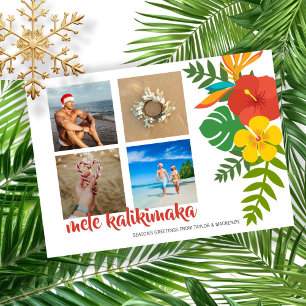 Cartes Pour Fêtes Annuelles Photo Fleur Mele Kalikimaka Personnalisée