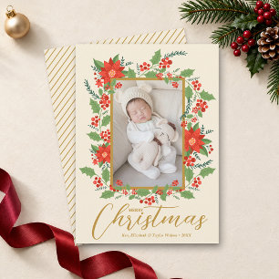 Cartes Pour Fêtes Annuelles Photo floral Joyeux Noël