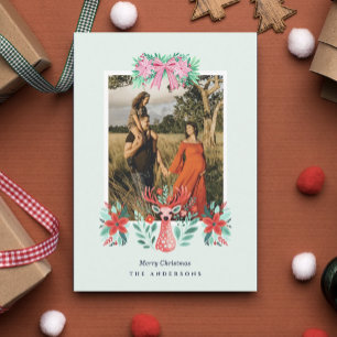 Cartes Pour Fêtes Annuelles Photo floral rouge botanique de rennes de Noël