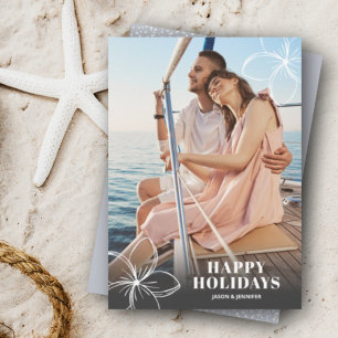 Cartes Pour Fêtes Annuelles Photo florale Hawaiienne tropicale blanche