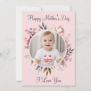 Cartes Pour Fêtes Annuelles Photo florale rose mignonne Bonne fête des mères
