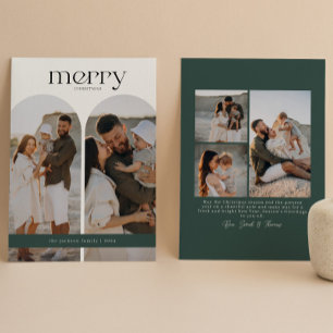 Cartes Pour Fêtes Annuelles Photo Forest Green Double Arche