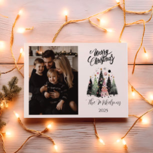 Cartes Pour Fêtes Annuelles Photo Forêt Rose de Noël